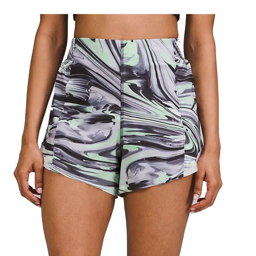 Lululemon  Women's Hotty Hot Short 4" Paint Glide Warp Multi/Chrome